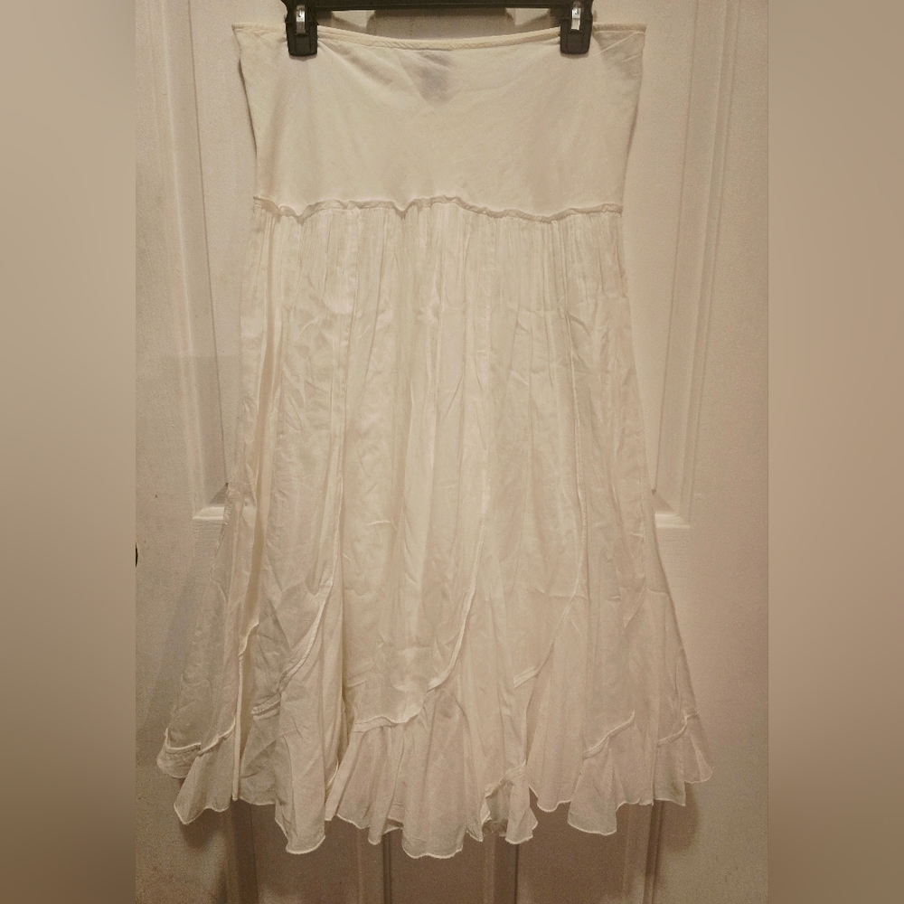 Boho White Midi Skirt Size 9